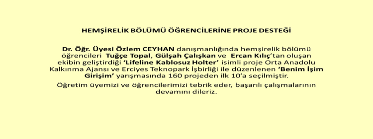  Hemşirelik Bölümü Öğrencilerine Proje Desteği 